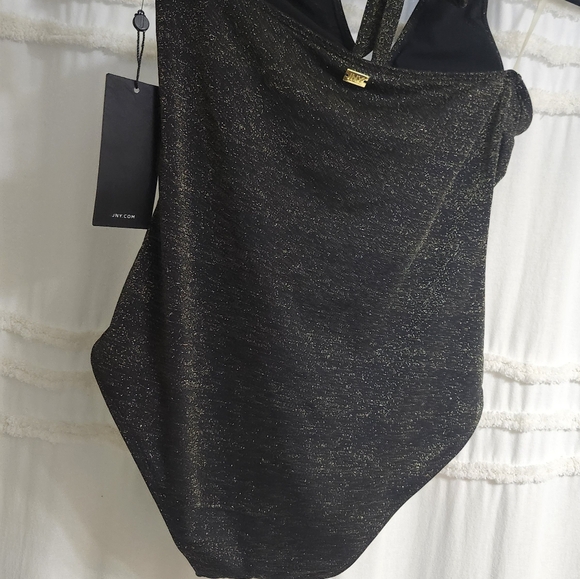 Bnwt Jones New York, Metallic Halter Bathing Suit. Size Medium. - Picture 11 of 17